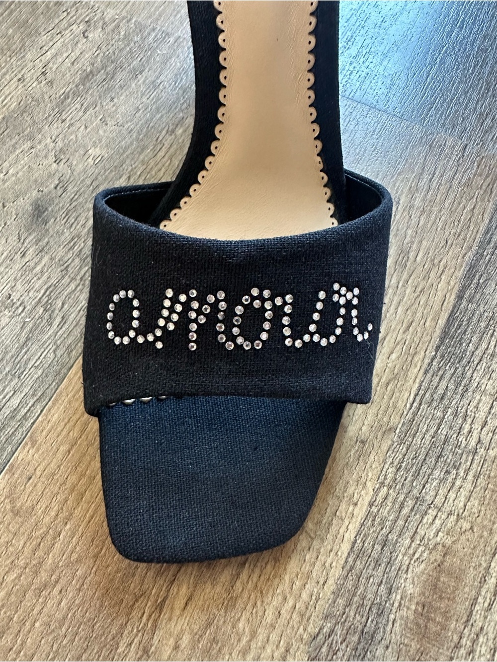 Cinq à Sept Black Crystal-Embellished Slide Mule - Picture 10 of 12